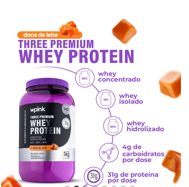 three premium whey protein doce de leite 3W - (1kg) - wp