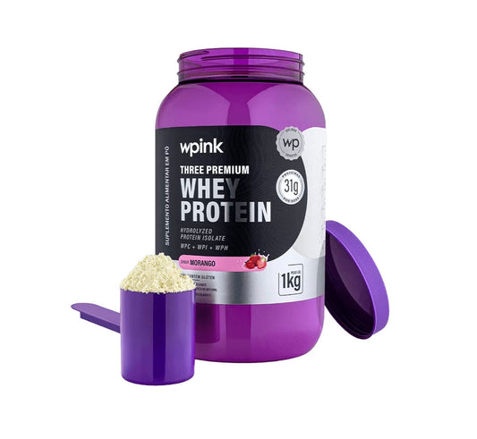 three premium whey protein morango 3W - (1kg) - wp