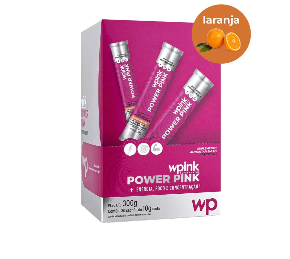 power pink de laranja - pré-treino – 300g - wp