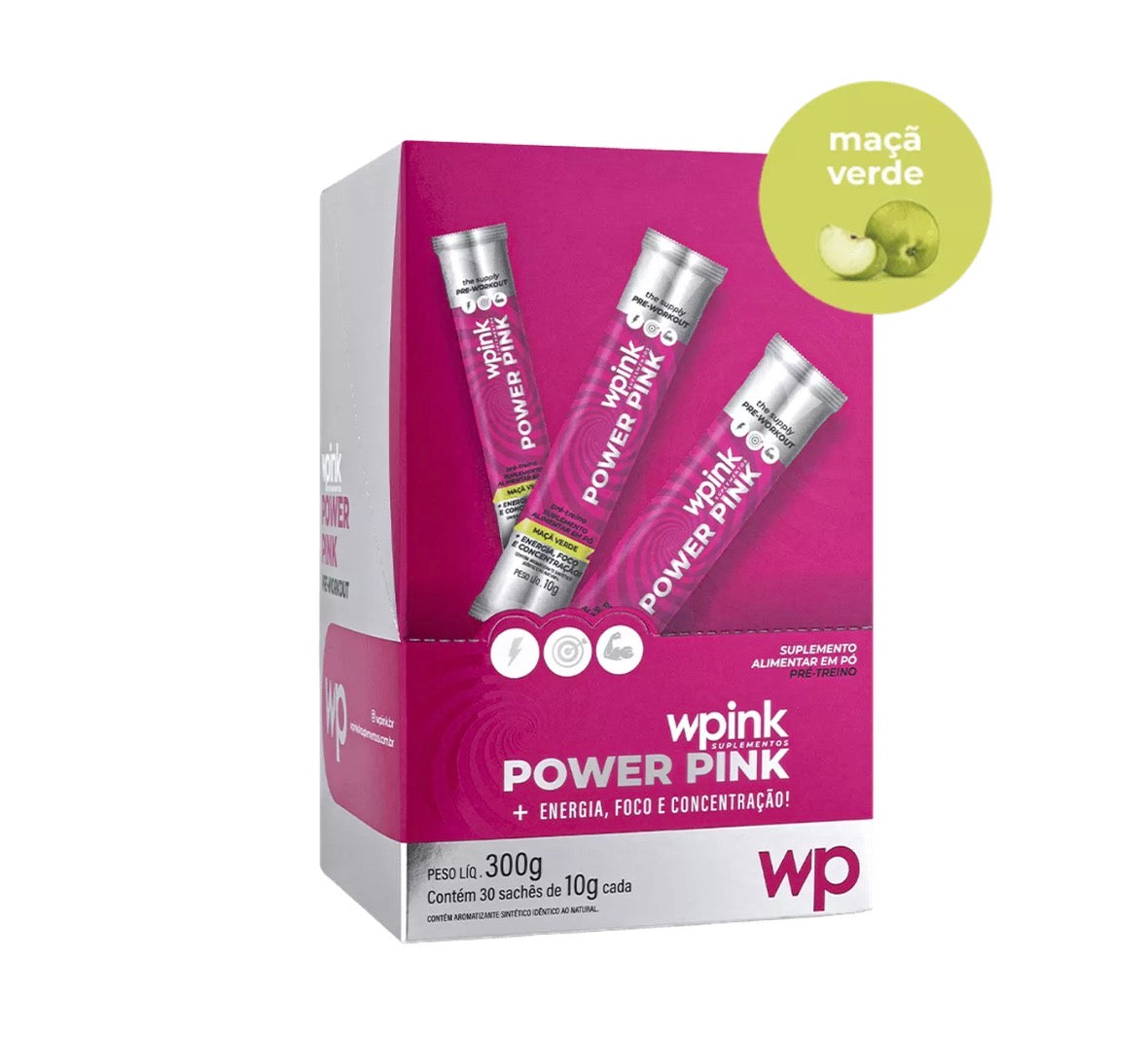 power pink de maçã verde - pré-treino – 300g - wp